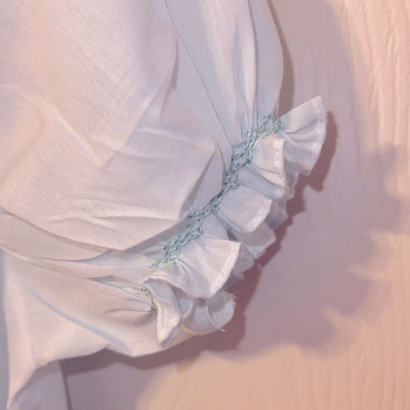 Bow Peep girls 4T smock Easter Bunnies powder blue dress. - Picture 3 of 5